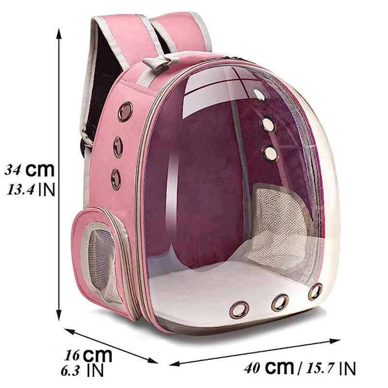Cat Pet Carrier Backpack Transparent Capsule Bubble Pet Backpack Small Animal Puppy Kitty Bird Breathable Pet Carrier for Travel.