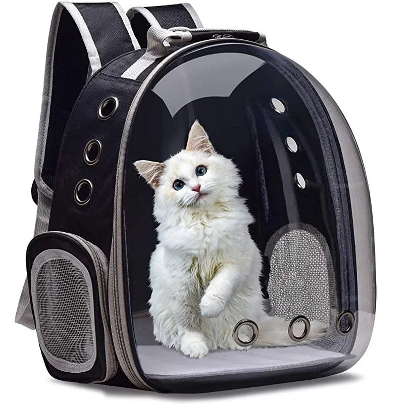 Cat Pet Carrier Backpack Transparent Capsule Bubble Pet Backpack Small Animal Puppy Kitty Bird Breathable Pet Carrier for Travel.