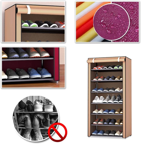 9 Layer Portable Dustproof Shoe Rack Non-woven Shoe Rack Storage Bag Closet Household Shoe Storage Rack Storage Cabinet (random Color).