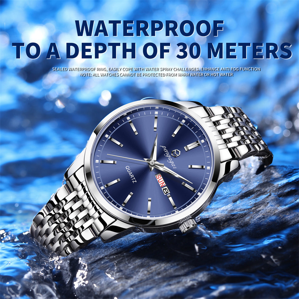 POEDAGAR Luxury Watch for Man Quartz Sports Men Watch Waterproof Luminous Stainless Steel Chronograph Men's Watches Clock Reloj.