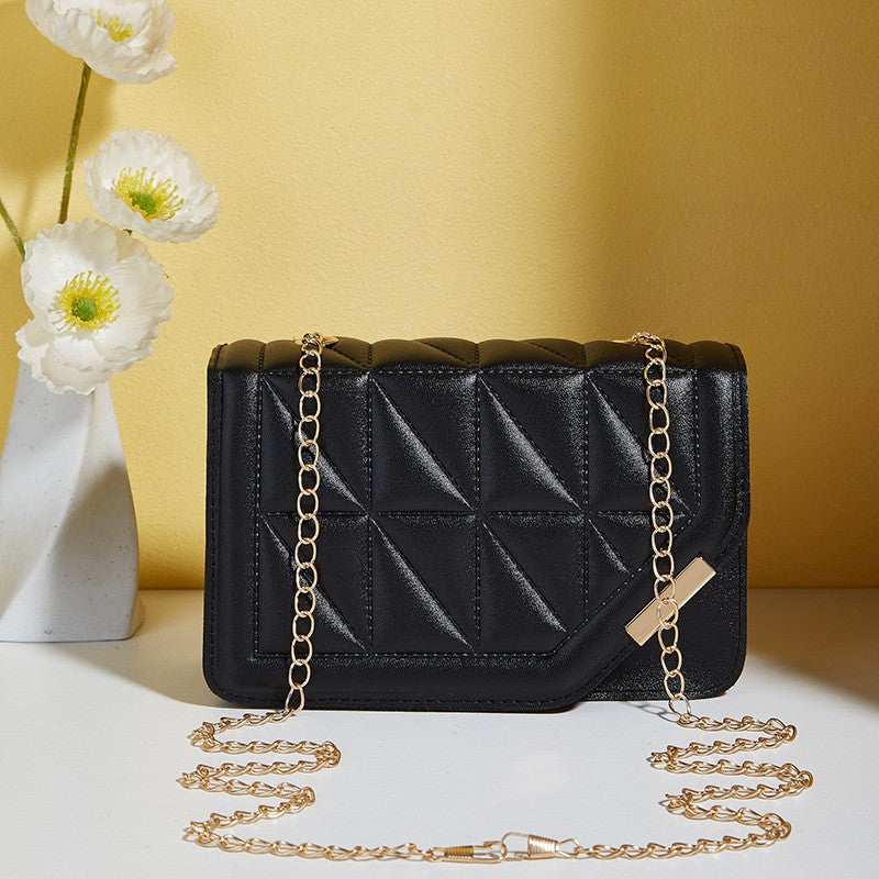 Black Luxury Handbags And Purse Women PU Leather Messenger Shoulder Bag Plaid Female Crossbody Bag Tassel Quilted Brand.