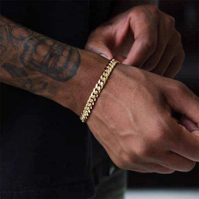 3-11mm Thick Waterproof Chain Bracelet for Men Stainless Steel Cuban Chain Wristband Classic Punk Heavy Men's Jewelry Gift.
