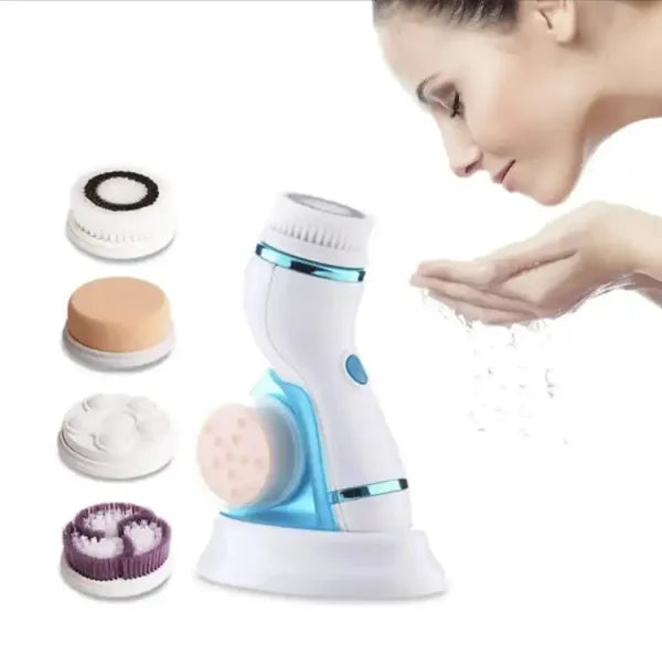 Cnaier 4 In 1 Electric Cleanser | Facial Cleansing Brush & Massager – Face Brush Set | Electric Rotating Face Scrubber For Deep Cleaning, Exfoliating, Blackhead Removing Ae-8286.