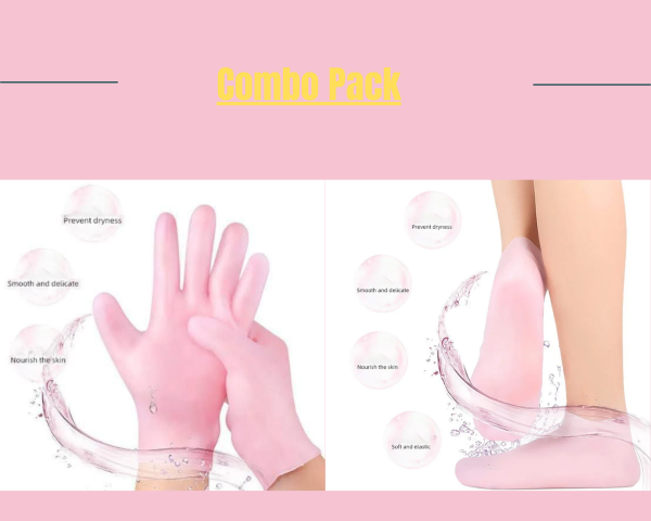 (combo Pack) Moisturizing Glove And Socks Set, Silicone Gel Spa Socks For Dry Cracked Skin & Silicone Jelly Socks Gel Moisturizing Socks Foot Care Protector.