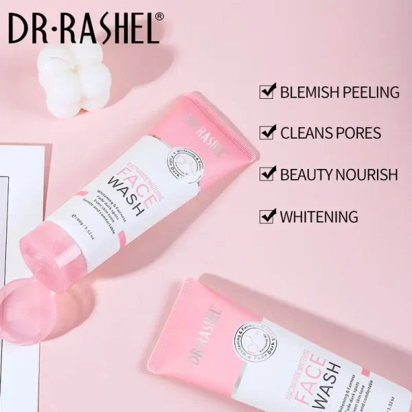 Dr Rashel Niacinamide Whitening Fade Dark Spots Face Wash | Brightening Lightening Facial Clean, 100g.