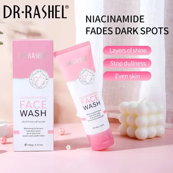 Dr Rashel Niacinamide Whitening Fade Dark Spots Face Wash | Brightening Lightening Facial Clean, 100g.