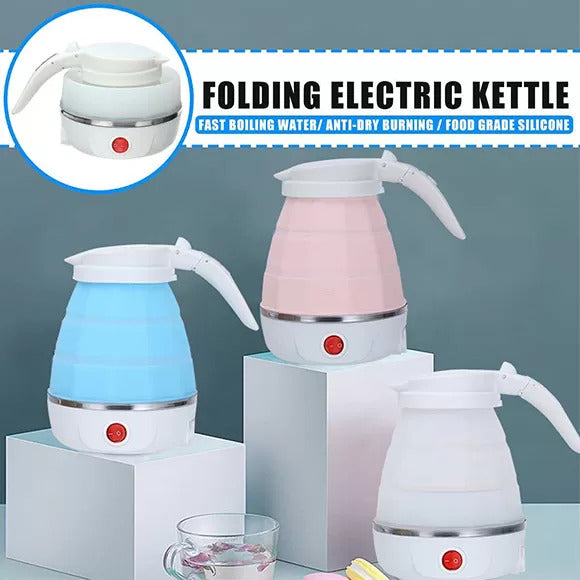 Fast Water Boiling 600 Ml Portable Kettle Travel Kettle Foods Boils Quickly Silicone Small Collapsible Foldable Electric Sports Bottles(random Color).