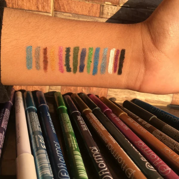 Flormor Pencil Pack Of 12 | Flormal Eye Liner Pencil 12 Pencils Pack | Water Proof Eyeliner (random Color Shades).