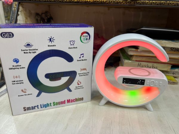 G63 Rgb Light Bluetooth Speaker With 10w Wireless Charging 4 In 1 Led Atmosphere Rgb Night Light Alarm Clock Desk Lamp Bluetooth Speaker Wireless Charging Modern.