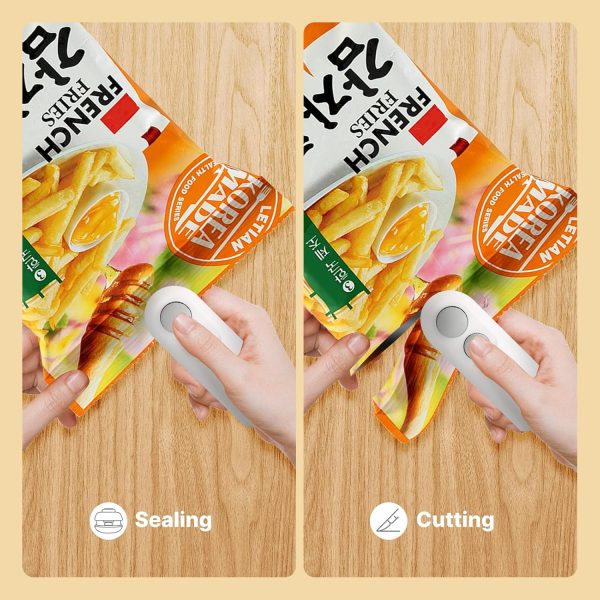 Heat Sealing Machine 2 In 1 Cutting And Sealer Usb Rechargeable Food Sealer Mini Sealer For Snack Storage Food Sealer For Chip Bags, Plastic Bags, Food Storage, Etc(random Color)