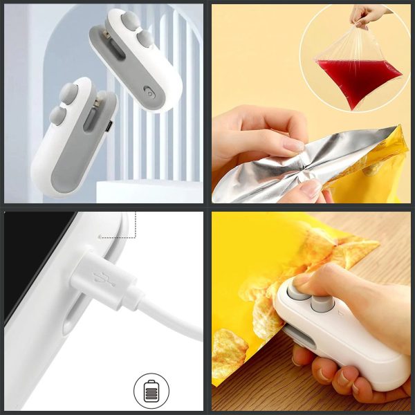 Heat Sealing Machine 2 In 1 Cutting And Sealer Usb Rechargeable Food Sealer Mini Sealer For Snack Storage Food Sealer For Chip Bags, Plastic Bags, Food Storage, Etc(random Color)