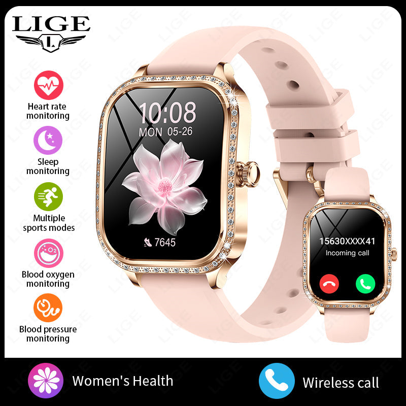 LIGE Smart Watches for Women Waterproof Bluetooth Call Fitness Tracker Smartwatch Mujer Digital Womens Watch Heart Rate Monitor.