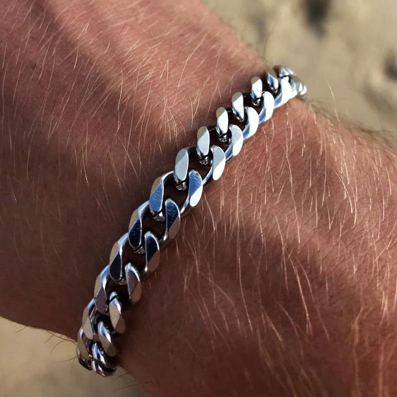 3-11mm Thick Waterproof Chain Bracelet for Men Stainless Steel Cuban Chain Wristband Classic Punk Heavy Men's Jewelry Gift.