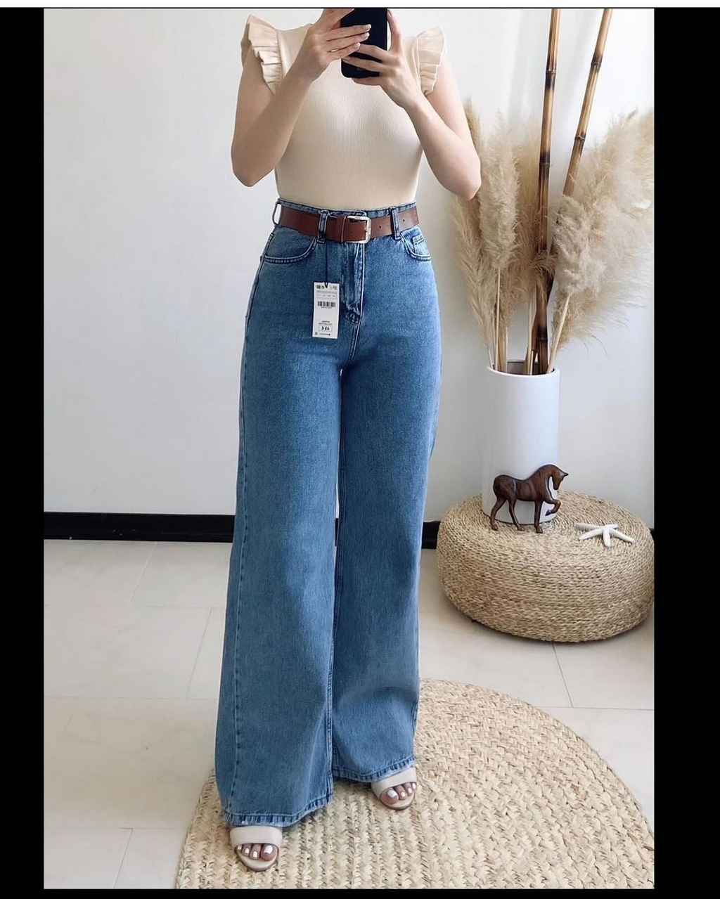 High Waisted Jeans Woman Street Hip Hop Vintage Washed Baggy Jeans Women Clothing Casual Wide Leg Versatile Pants Women Jeans.