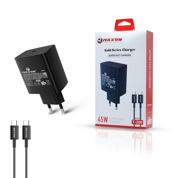 Maxon T-200 Super Fast 45w Type C Charger Best For Samsung Mobiles,45w Output,super Fast Charger,type C To C.