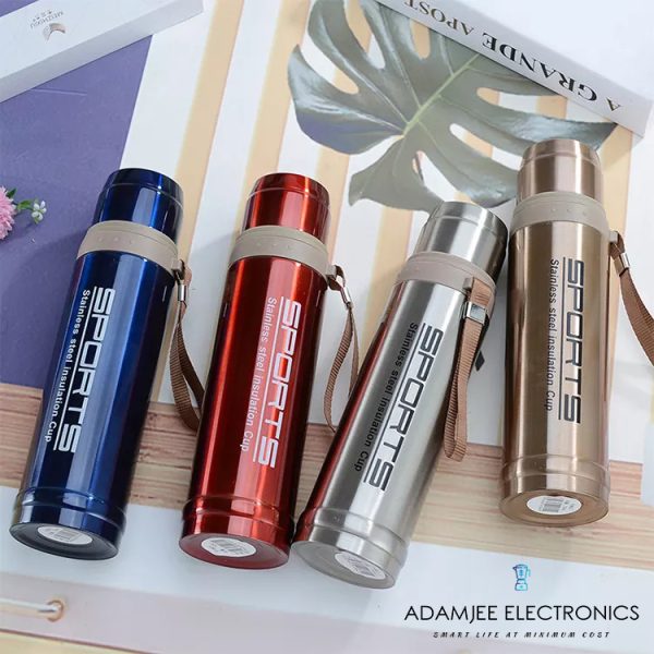 Sports Water Bottles Keep Cold & Hot,stainless Steel Thermos Flask, Stainless Steel Thermos, Easy To Carry, Thermos With Strap Large Capacity 750ml,( Random Color )