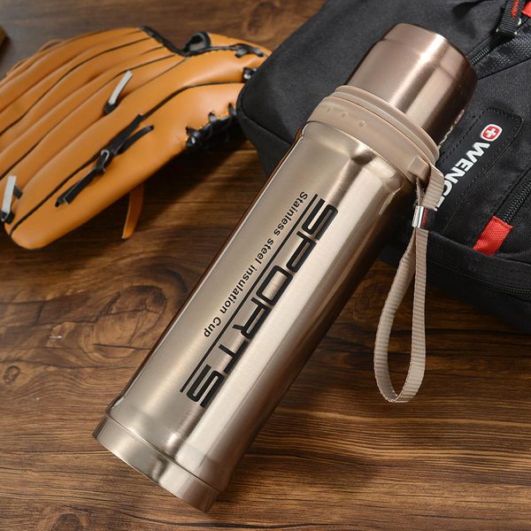 Sports Water Bottles Keep Cold & Hot,stainless Steel Thermos Flask, Stainless Steel Thermos, Easy To Carry, Thermos With Strap Large Capacity 750ml,( Random Color )