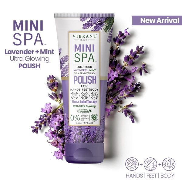 Vibrant Beauty Mini Spa Luxurious Lavender+mint Skin Brightening Polish With Ultra Glowing (200ml).